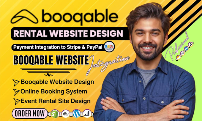 design booqable rental website, website integration, inventory management