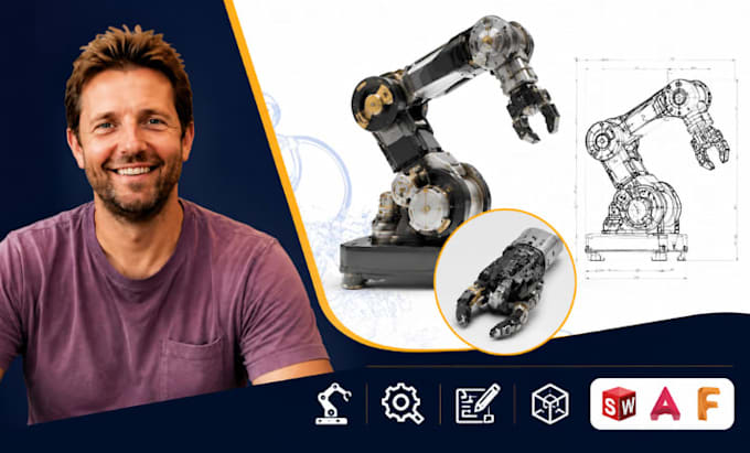 robot assembly drawing, robot cad design, solidworks technical drawing