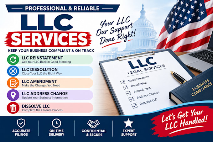 llc reinstatement llc dissolution llc amendment llc address change dissolve llc
