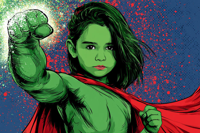 paint a custom superhero character portrait