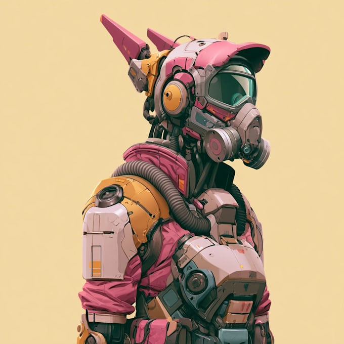 create detailed mecha robot character design