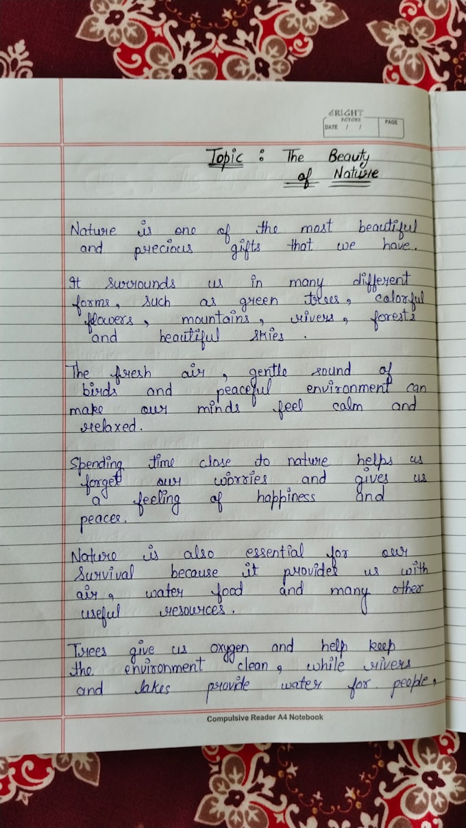 provide neat and beautiful handwritten notes