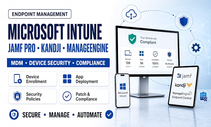 setup microsoft intune, jamf pro, kandji and manageengine endpoint central
