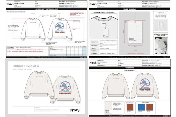 design fashion tech pack production ready clothing tech pack apparel tech pack