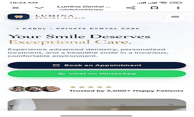 design a modern dental landing page