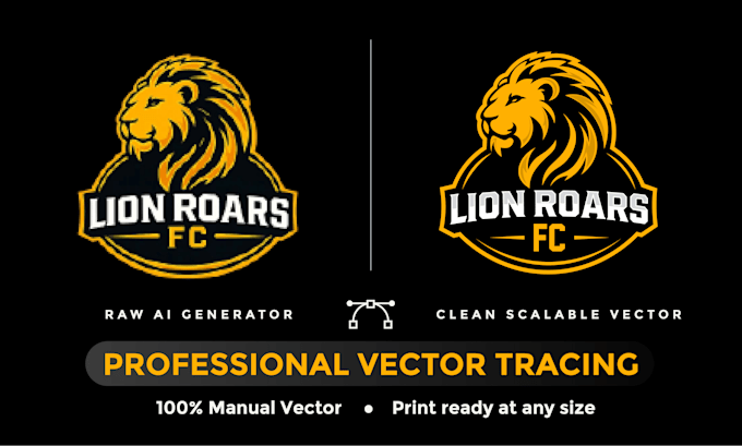 convert, clean up, and vectorize ai generated logo to vector