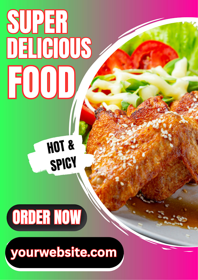 design professional food posters, restaurant flyers, and menus