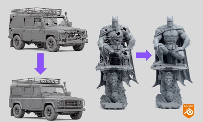 repair mesh, stl files, fix 3d models stl scan cleanup modify 3d model printing