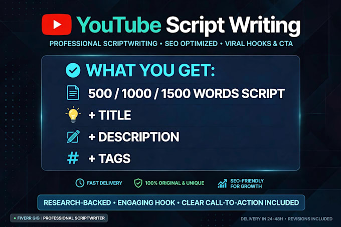 write viral youtube script for faceless channel