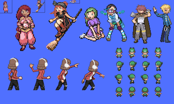 design gen 4 custom pokemon sprite, trainer sprite and implement them for you
