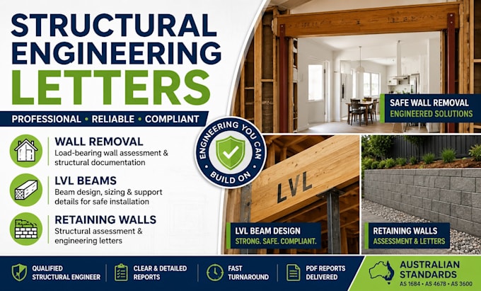 provide structural engineering letters for wall removal lvl beam retaining walls