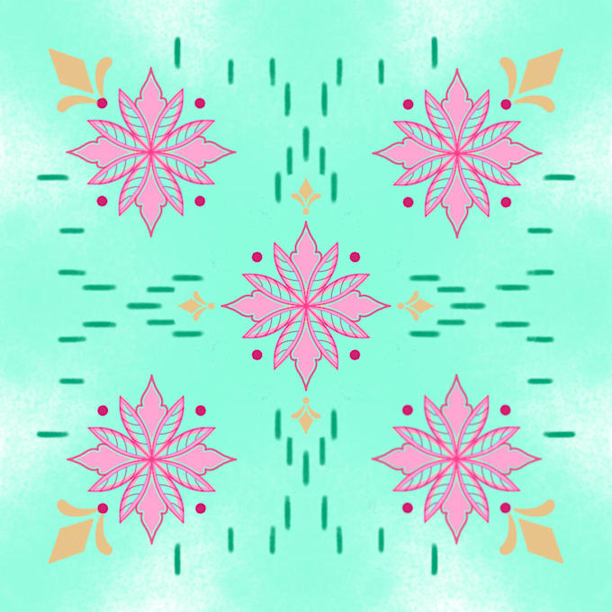 create a unique seamless floralar pattern for pillowcase and runner