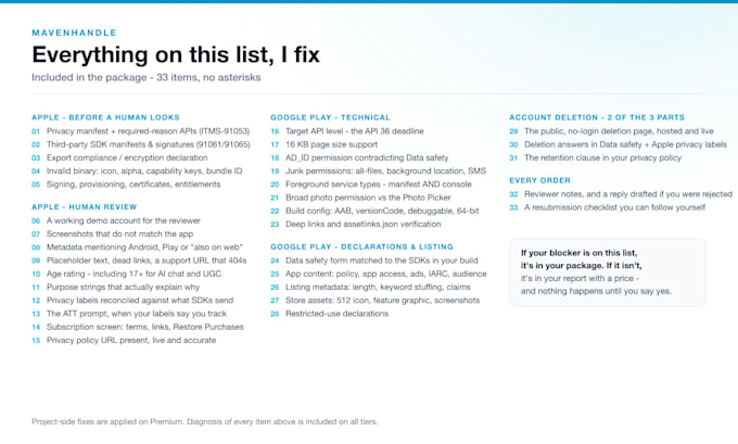 find and fix app store and play store rejections
