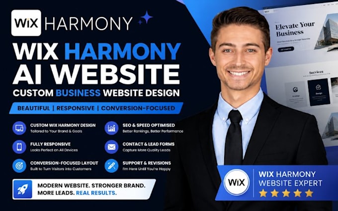 build wix harmony ai website custom wix harmony business website design