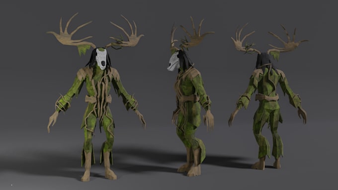 create a low poly 3d monster or creature for your game