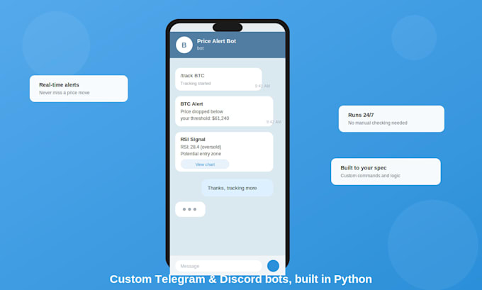 build a custom telegram or discord bot in python