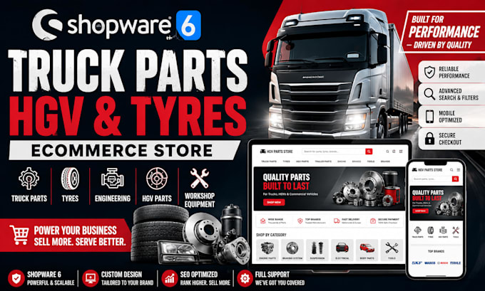 build shopware 6 truck parts tyres hgv engineering ecommerce store develope
