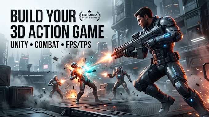 develop 3d unity action game, shooting game, unity fps game, 3d game development