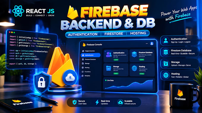 develop a react and firebase web application