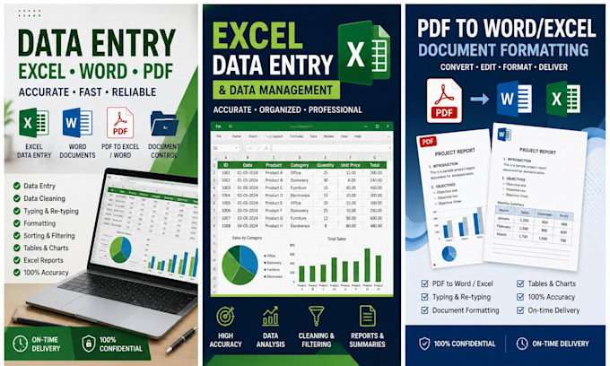 do professional data entry document control excel word tasks