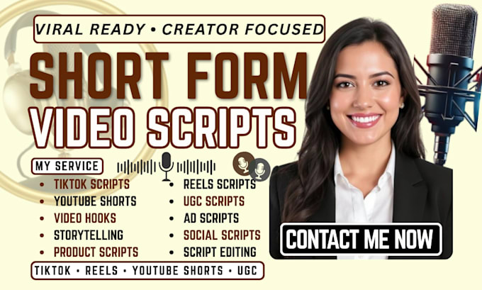 write engaging short form video scripts for tiktok and social media content