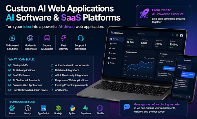 build custom ai web applications ai software and saas platforms