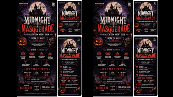 design a spooky halloween flyer or poster for your event