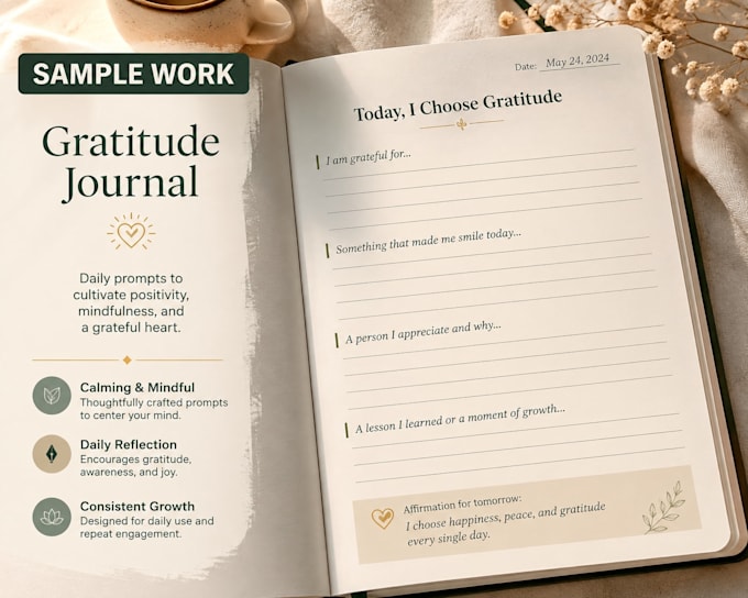 write gratitude journal prompts for amazon KDP publishing