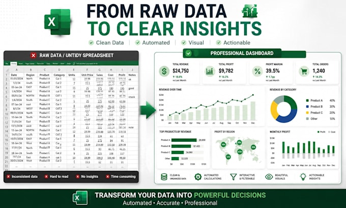 create an excel dashboard and automated spreadsheet