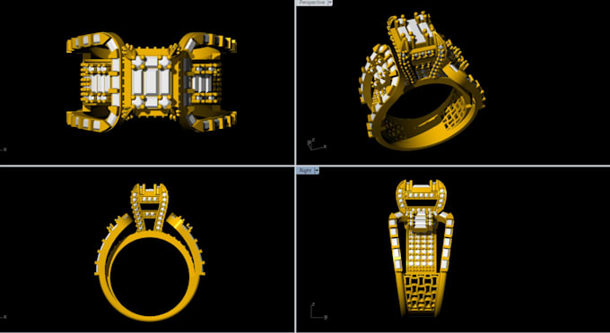 do high end luxury jewelry 3d cad model and ring design