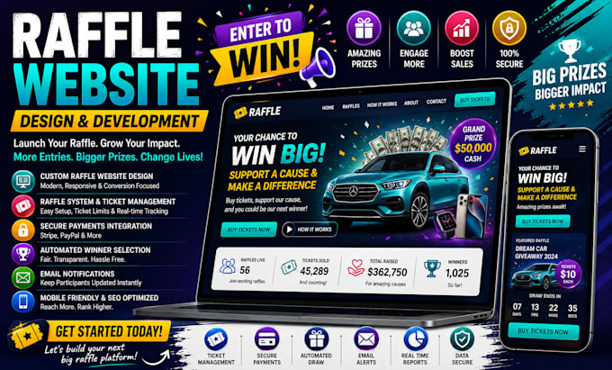 do raffle website promotion giveaway competition website promotion