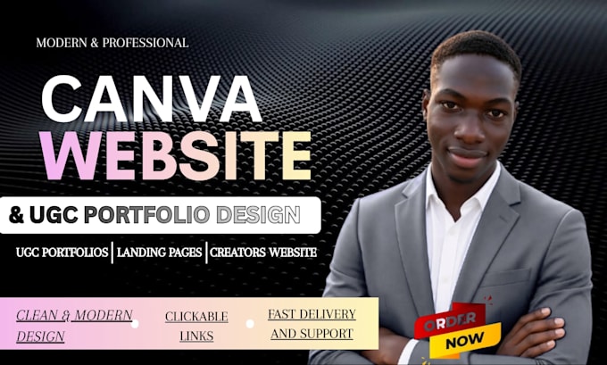 design a modern canva website and ugc portfolio