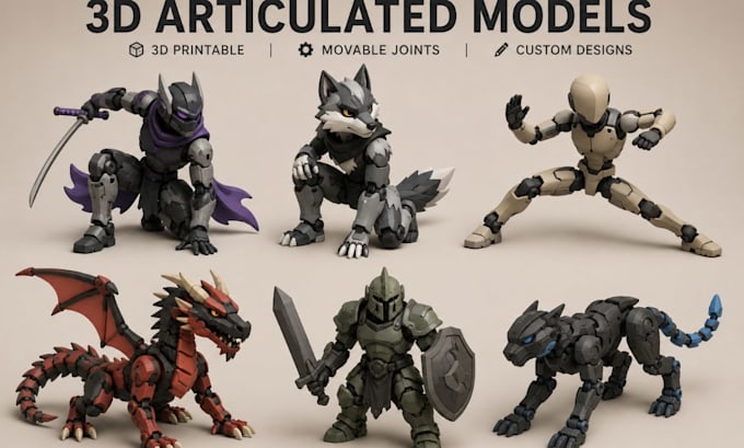create custom articulated 3d models and action figures
