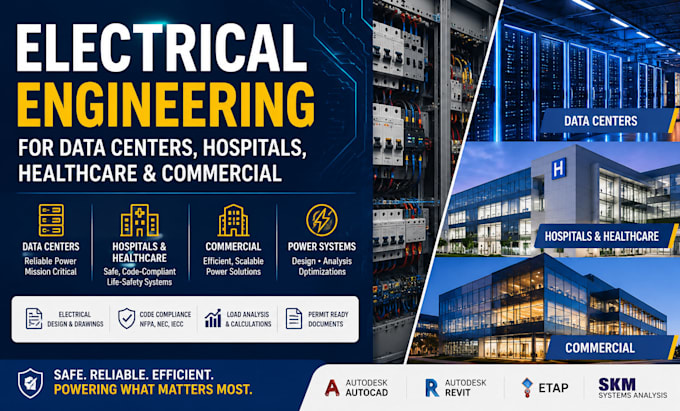 do electrical engineering for data centers, hospitals, healthcare and commercial