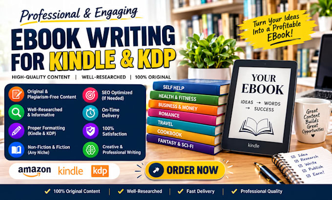 write a kindle KDP ebook with research, editing and formatting