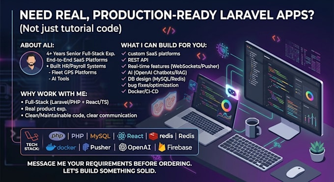 fix, build, or customize your laravel PHP web app with ai integration