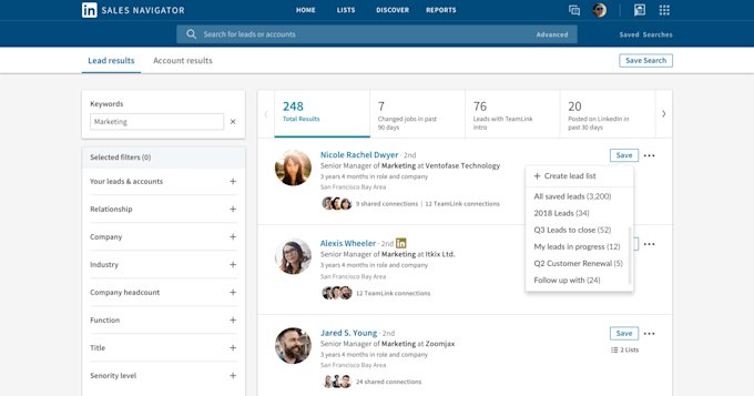 activat  sales navigator account for linkedin lead generation