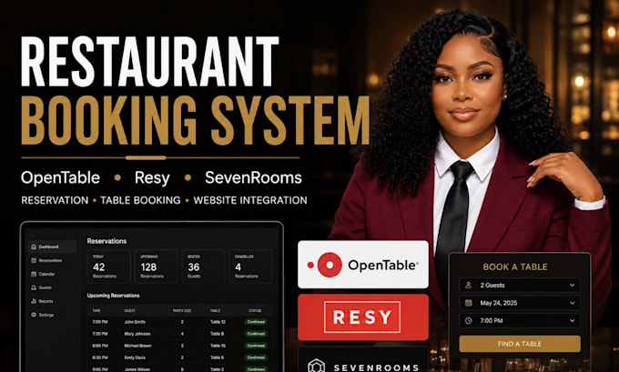 setup opentable, resy, and sevenrooms reservation booking system for restaurant