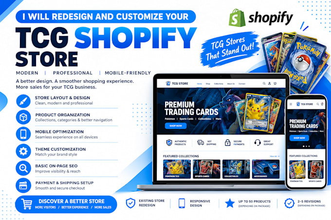 redesign and customize your tcg shopify store