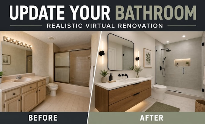 virtually renovate outdated rooms for real estate property photos