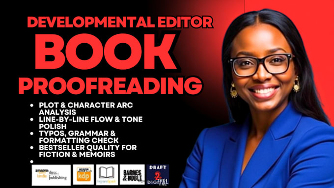 developmental editing, line editing, and book proofreading amazon KDP publishing