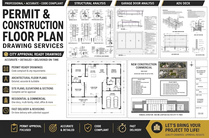 draft permit ready construction drawings, house plans, and 2d floor plans