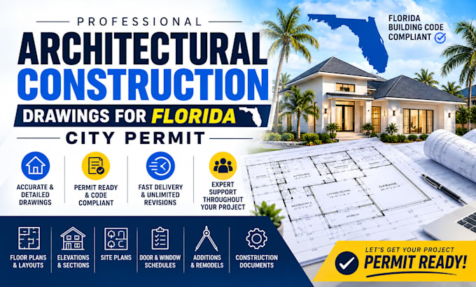 do architectural construction florida drawing stamped for city permit