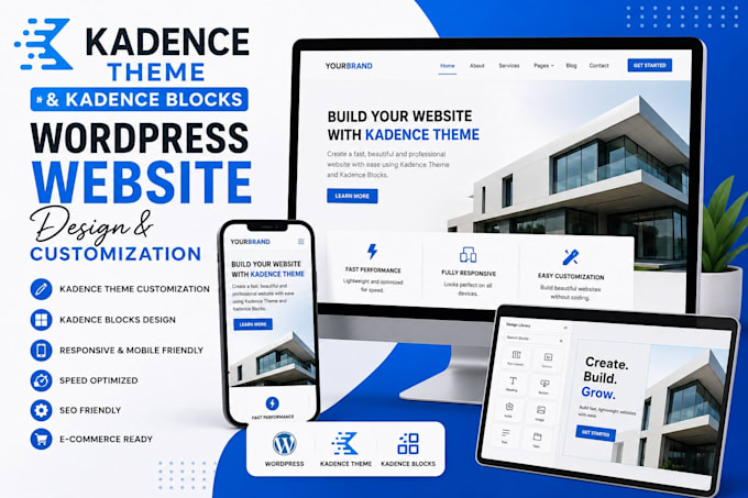 customize kadence theme and kadence blocks wordpress website