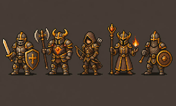 create pixel art weapons, armor, game assets, sprites and rpg items