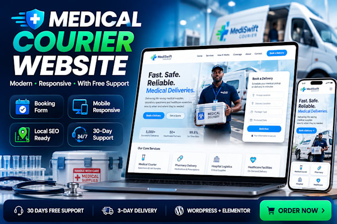 medical courier website, nemt website, and logistics website