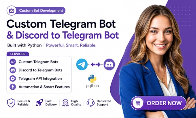 develop custom telegram bot telegram api discord to telegram bot with python