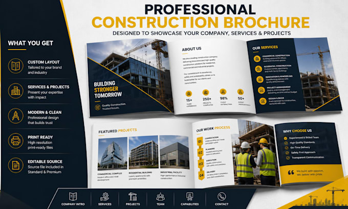 design construction company brochure for your services