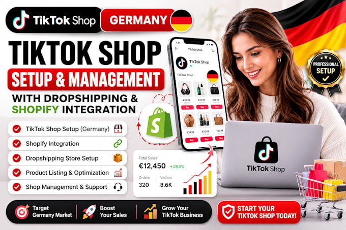 setup and manage your german tiktok shop with drop shipping, shopify integration