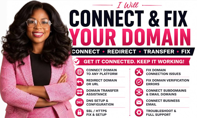 connect domain, redirect domain, domain transfer,fix domain issue,connect domain